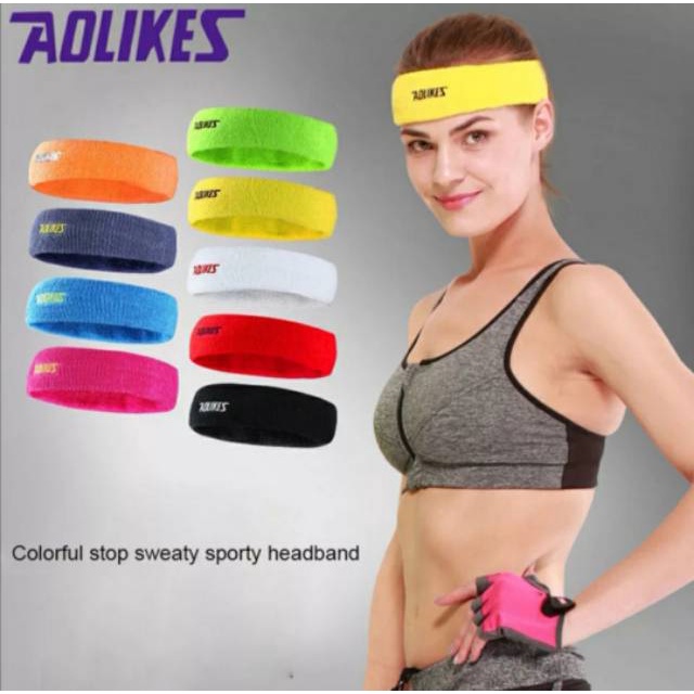 (COD) AOLIKES A-1 Headband Head Band Yoga Gym Fitness Hair Band Original