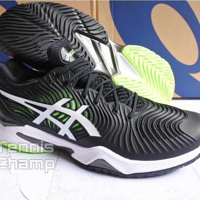 Sepatu Tenis Asics Court FF 2 Black Green/ Tennis Shoe Original