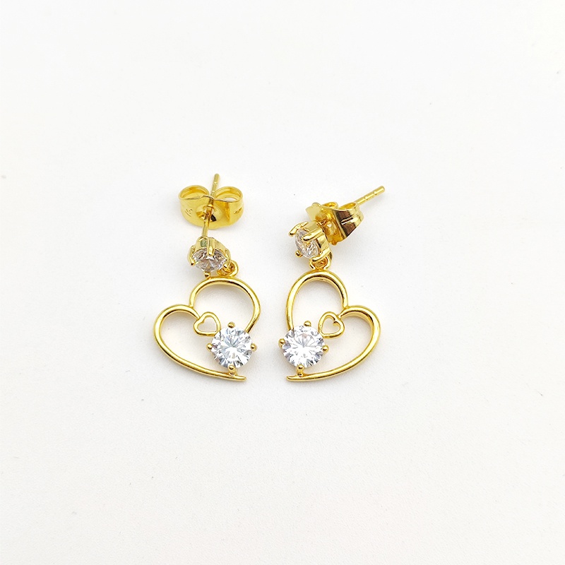 Anting Berlian S925 Ladies Earrings Love Earrings Hadiah Pecinta Mahasiswa Aksesoris Fashion