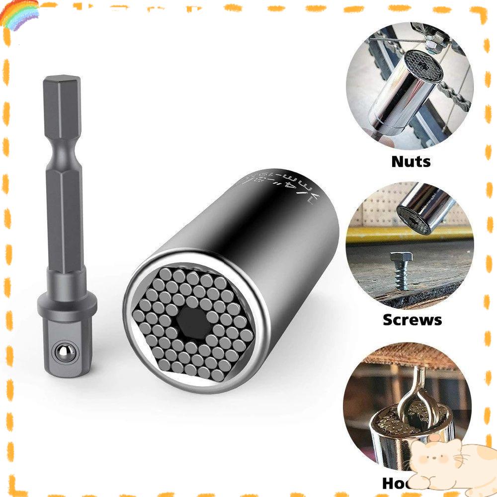 Solighter Torsi Universal 7-19mm Adjustable Grip Power Drill Adapter Socket Wrench Multi Hand Tools Power Drill Ratchet