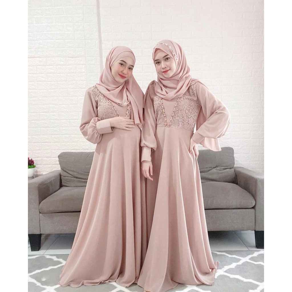 O2 Fashion / Maxi vilda / bisa cod / gamis brukat premium pakaian muslim terbaru dress brukat cantik