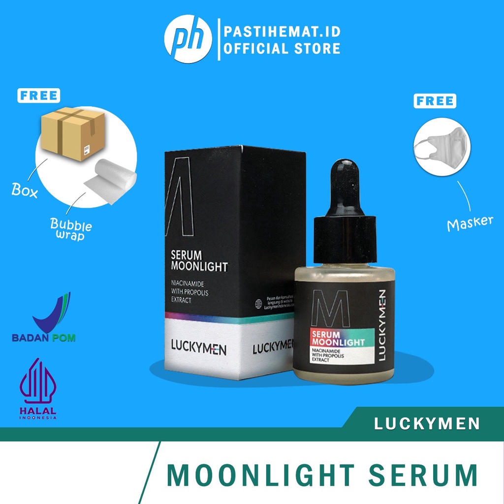 ( BONUS PARFUM ) LUCKY MENS SERUM MOONLIGHT Pencerah wajah pria/serum pria/serum wajah pria