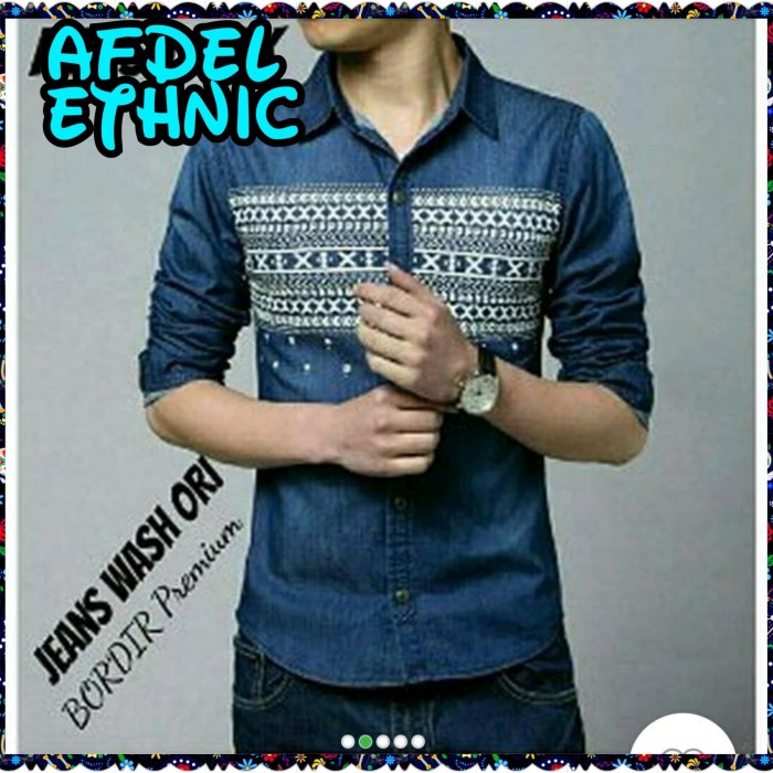 Hot Sale Kemeja Denim Ethnic Afdel