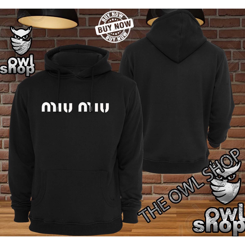 Jaket Sweater Hoodie  MIU MIU  Keren Pria & Wanita   MIU MIU