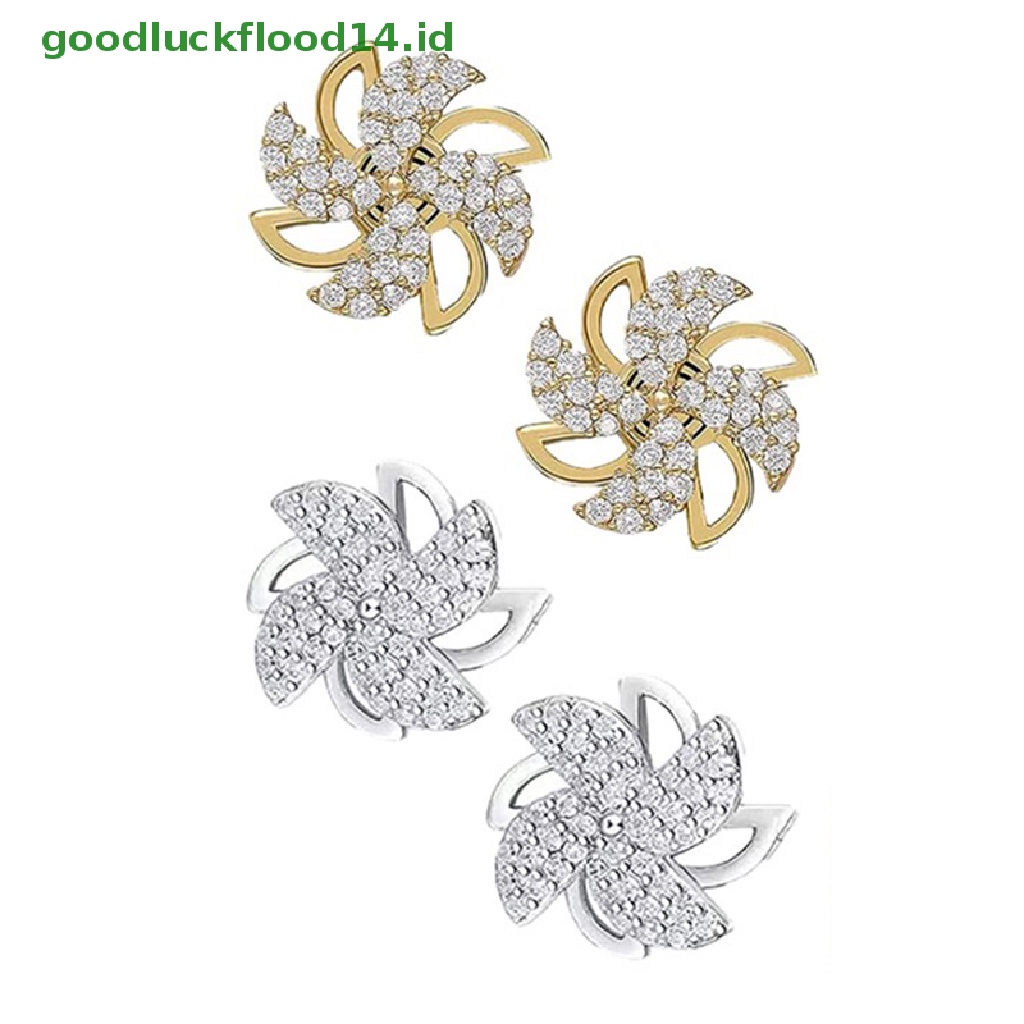 [GOOGFOUR] Rotag Windmill Ear Studs Anting Perak925 Lapis Sterling Perhiasan Wanita [TOP]