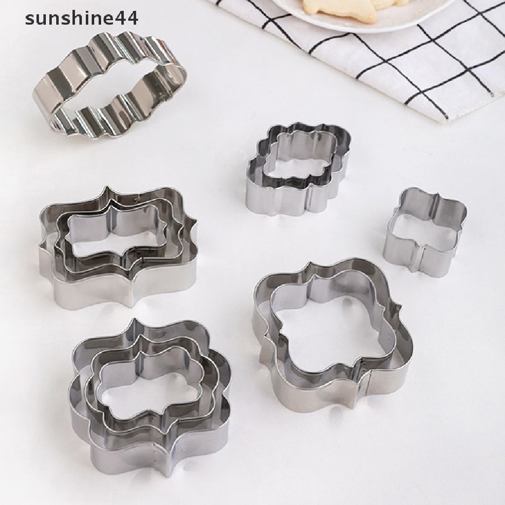 Sunshine Cetakan Biskuit Gula Stainless Steel Kue DIY Oval Persegi Persegi Persegi Panjang Cookie Mold.