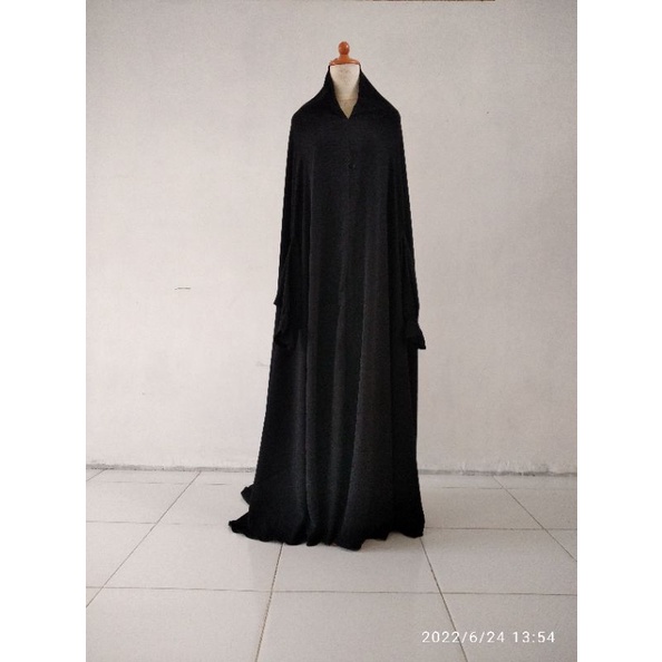 long khimar overhead jetblack