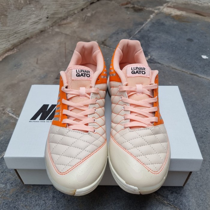 SEPATU FUTSAL NIKE LUNAR GATO2 WHITE ORANGE IC