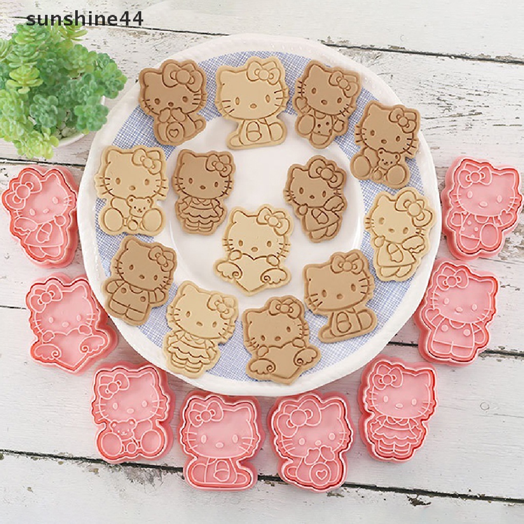 Sunshine 8pcs 3D Cat Bakeware Biskuit Cetakan DIY Cookie Tools Hadiah Kue Decorag Tool.