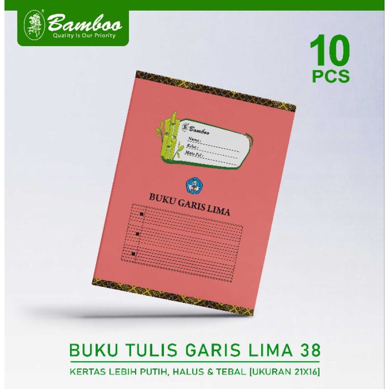

Buku Garis Lima Bambo isi 38 Lembar (1Pak = 10 Buku)