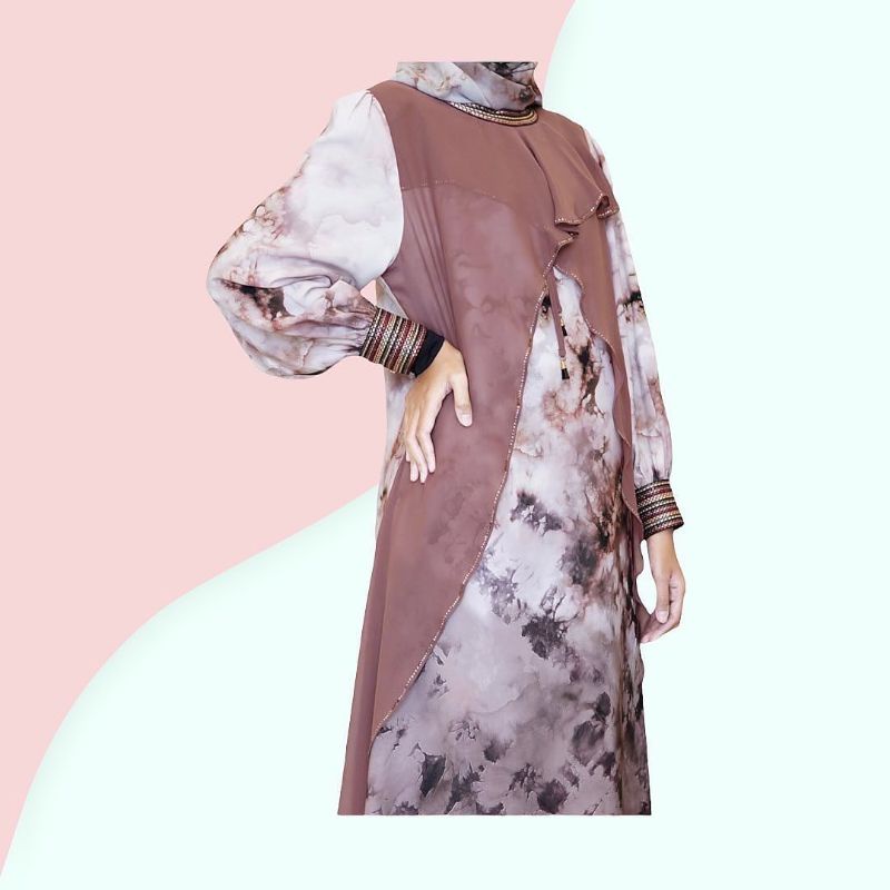 gamis abaya set hijab hikmat fashion ori A4155-05-ainiboutique