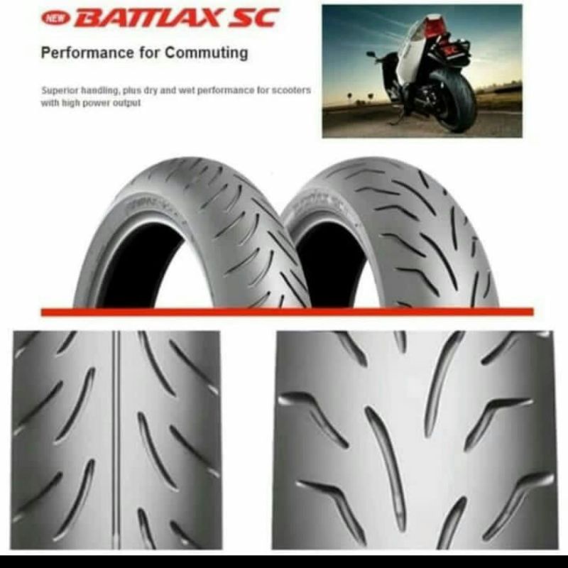 BAN LUAR BATTLAX SC F UKURAN 120/80-14 TUBELESS
