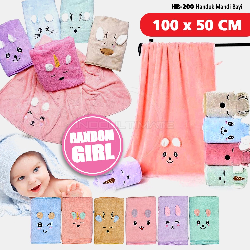 Handuk Bayi Jumbo Handuk Mandi Bayi [Size 100 cm x 50 cm] HB-200 Handuk Bayi Baru Lahir Lembut Murah Motif Handuk Kain Mandi Bayi Perlengkapan mandi bayi Handuk Bayi Lap Mandi Bayi Lap Mandi Anak