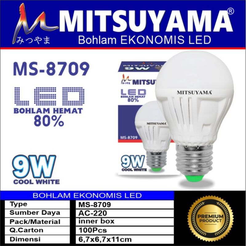 Bohlam Ekonomis / Lampu LED Hemat Ramah Lingkungan Mitsuyama MS-8709