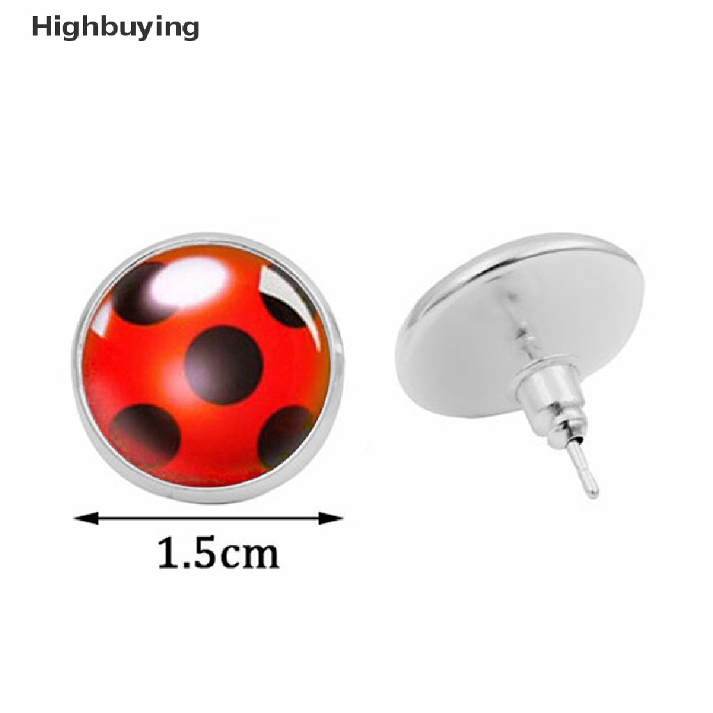 Hbid Lucu Ladybug Ear Stud Earrings Hewan Lingkaran Anting Wanita Pesta Hadiah Perhiasan Glory