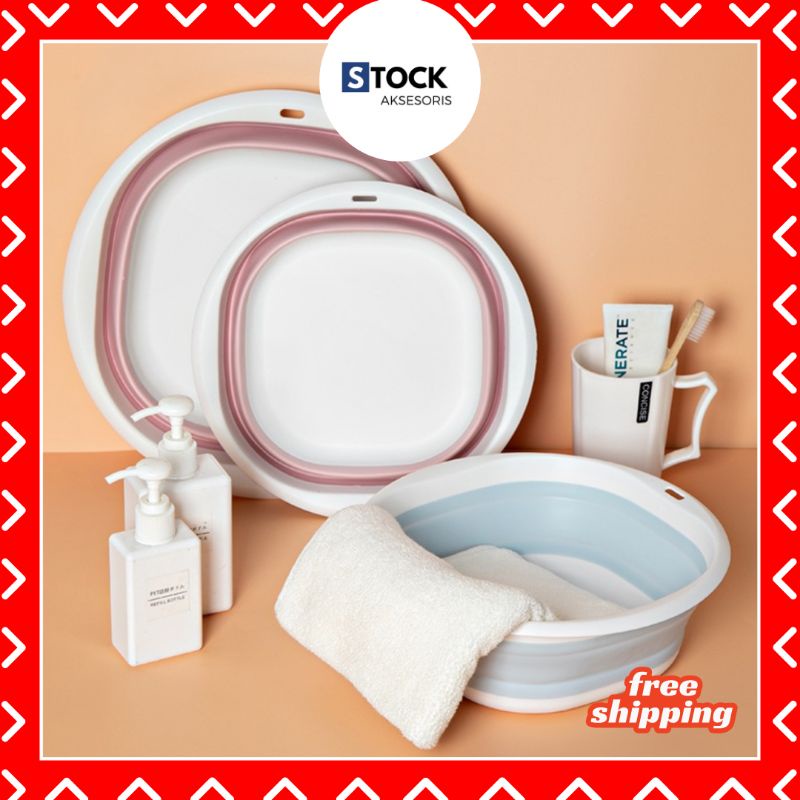 Baskom Portable Plastik Lipat Kotak