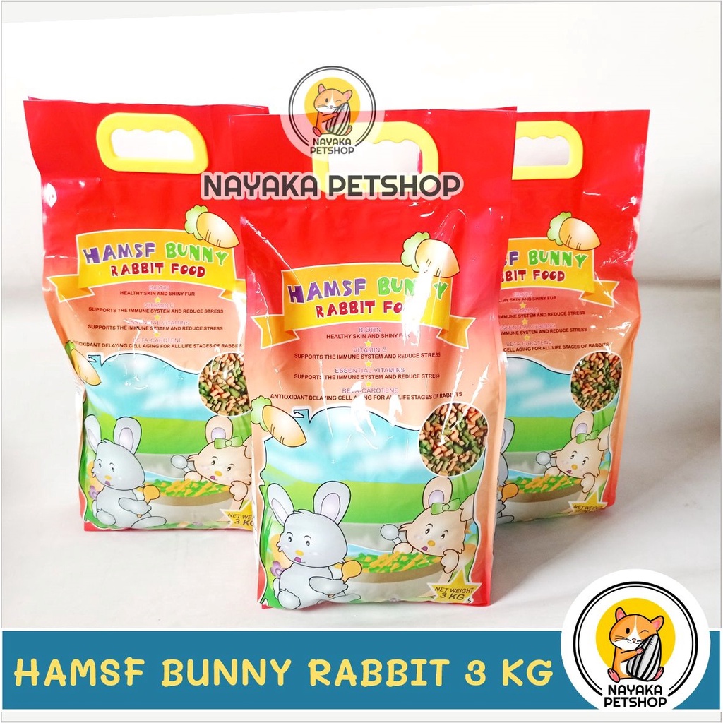Hamsf Bunny 3 Kg Pakan Kelinci Rabbit Food Makanan Pelet Hamsbunny Hamsfbunny
