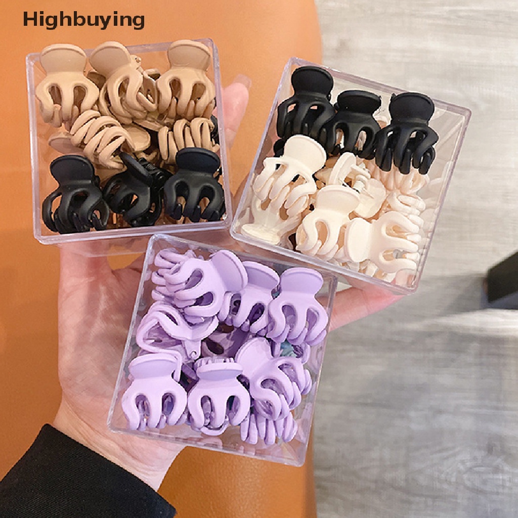 Hbid 10PCS High Ponytail Grab Clip Cute Matte Plastik Mini Hair Claws Clips High Ponytail Grab Clip Anti-Kendur Tetap Artefak Ponytail Gesper Jepit Rambut Glory