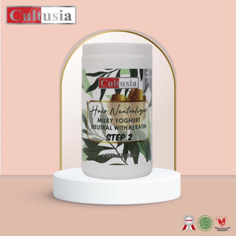 CULTUSIA STEP 2 Hair Neutralizer Milky Yoghurt Neutral With Keratin 1 KG (1000 mL) - Pelurus Rambut