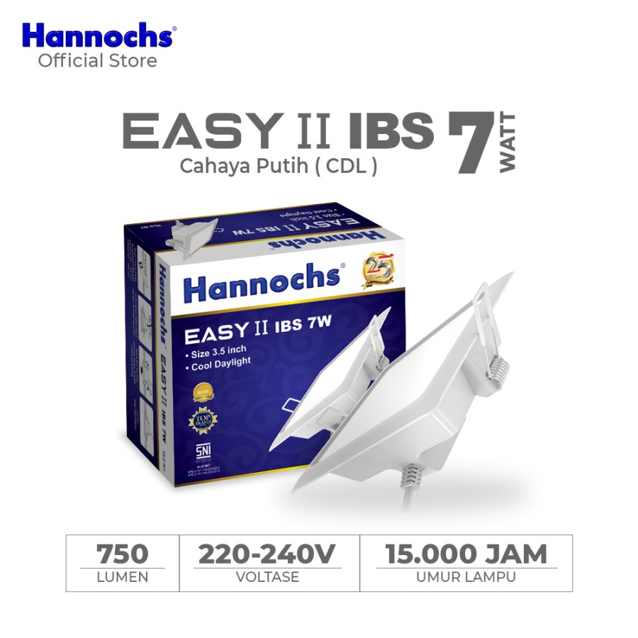 Lampu Downlight LED Hannochs EASY II 7W KOTAK IB