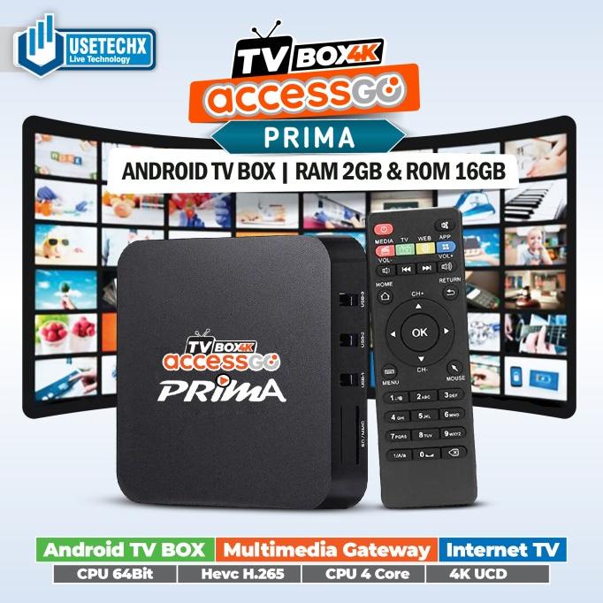 ANDROID TV BOX 4K ACCESSGO PRIMA RAM 2GB & ROM 16GB