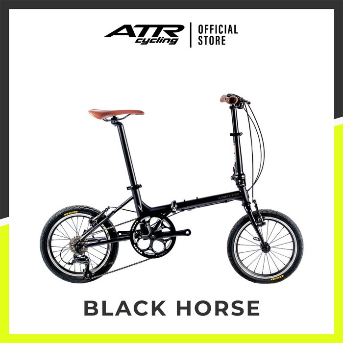 United Bike Sepeda Lipat Folding 16-9 SP U BLACK HORSE (20) BLACK