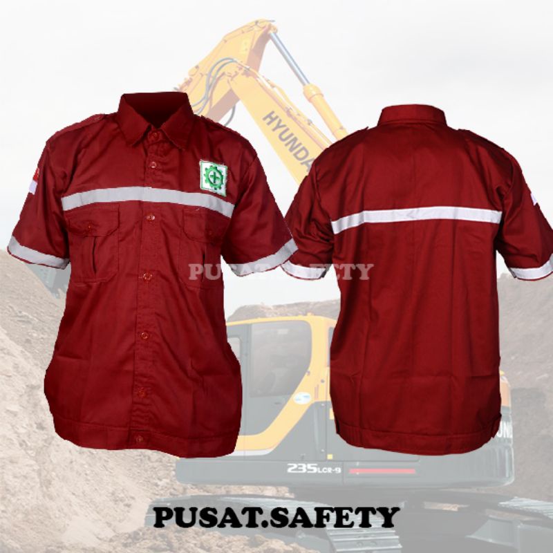 wearpack safety atasan baju kerja bengkel las (gratis bendera dan safety)
