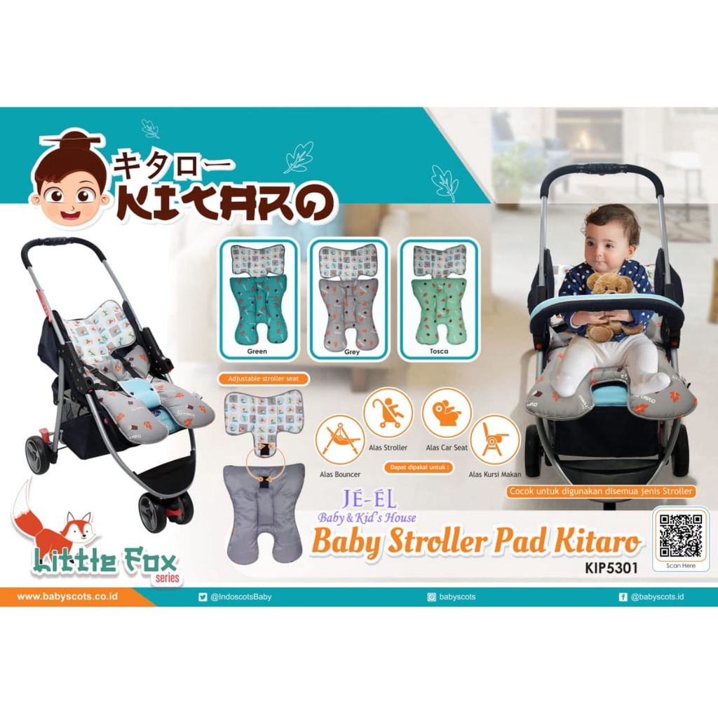 Kitaro Baby Stroller Pad  Little Fox Series KIP 5130/ Alas Stroller Kitaro