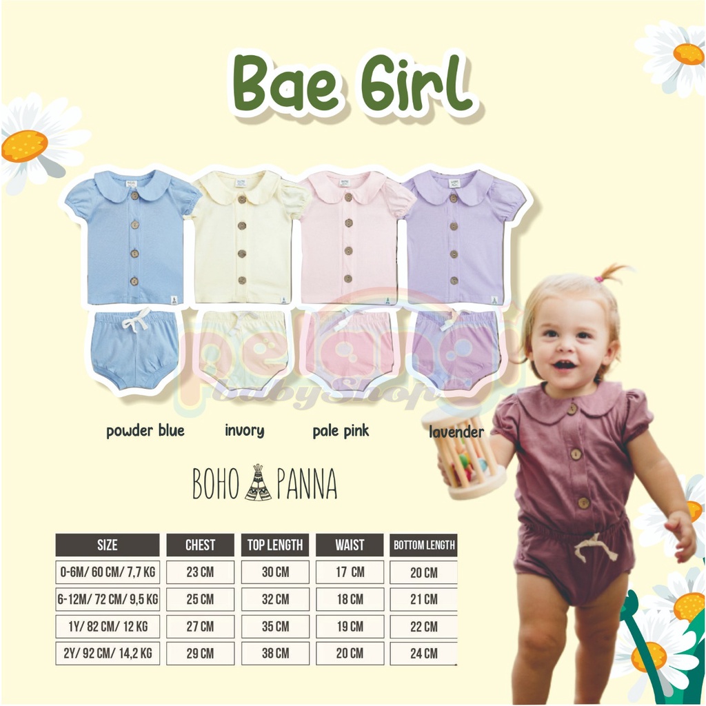 BOHOPANNA | BOHO BABY | BOHO PANNA BAE SET GIRL.02 | STELAN ANAK PEREMPUAN | BAJU ANAKANAK