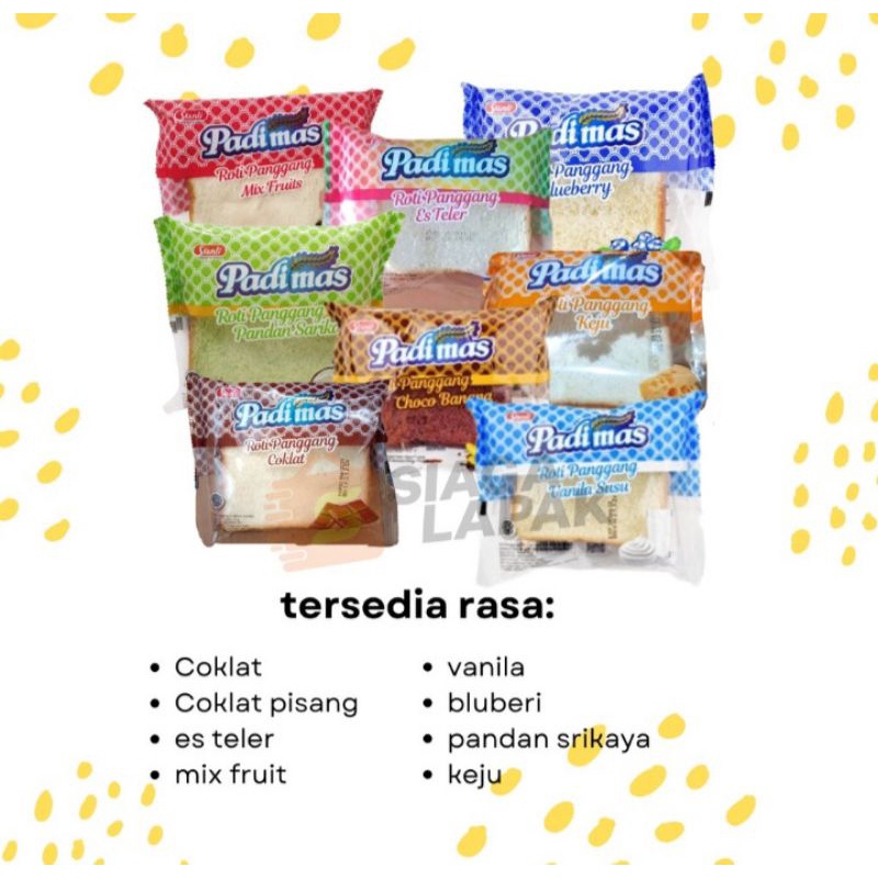 

Roti Panggang Padimas All Varian Mix Rasa 70 gr