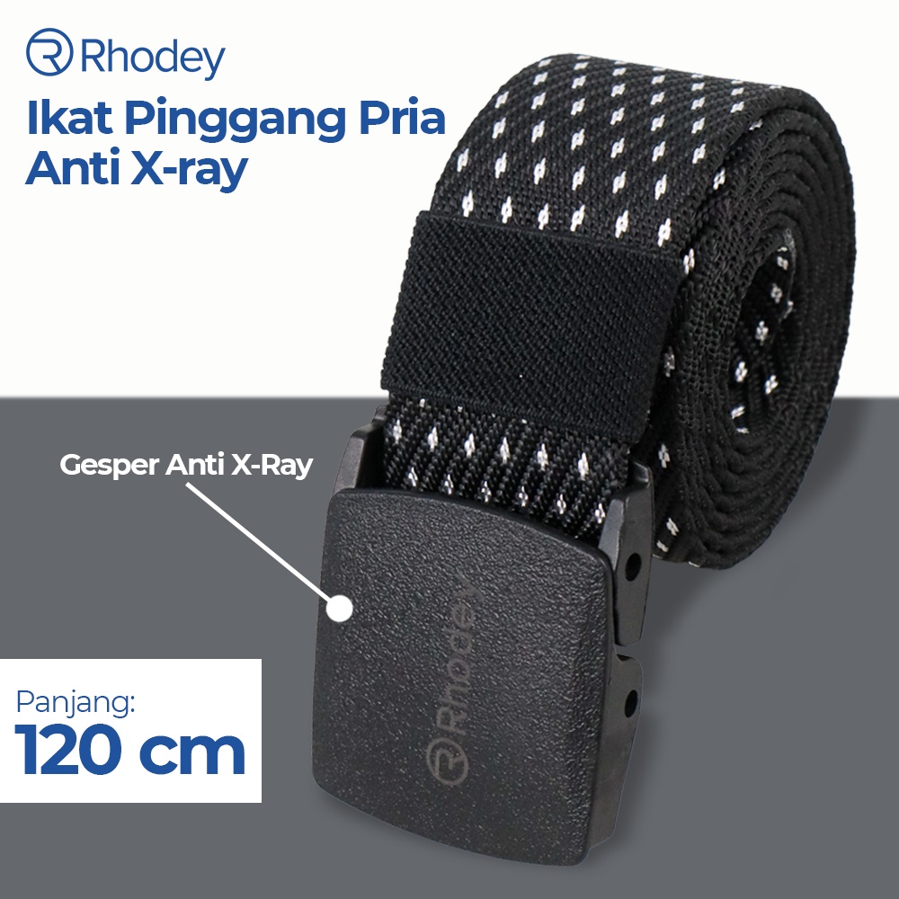 Ikat Pinggang Motif Sabuk Canvas Pria Wanita Gesper Plastik Anti Xray