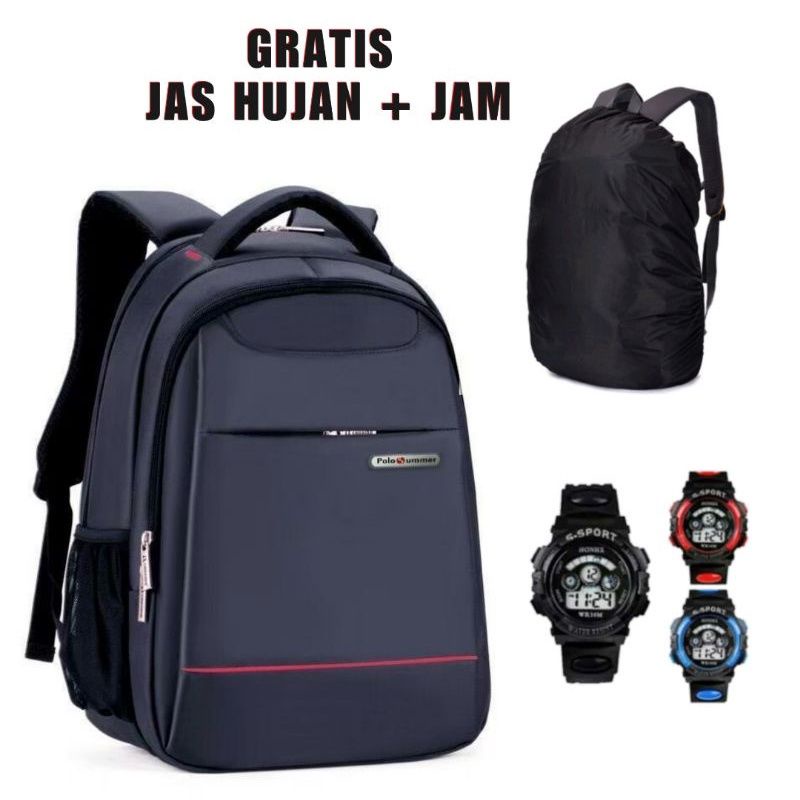BISA COD POLO GIV'SS TAS RANSEL KERJA TAS 14INC+RAINCOVER HUJAN