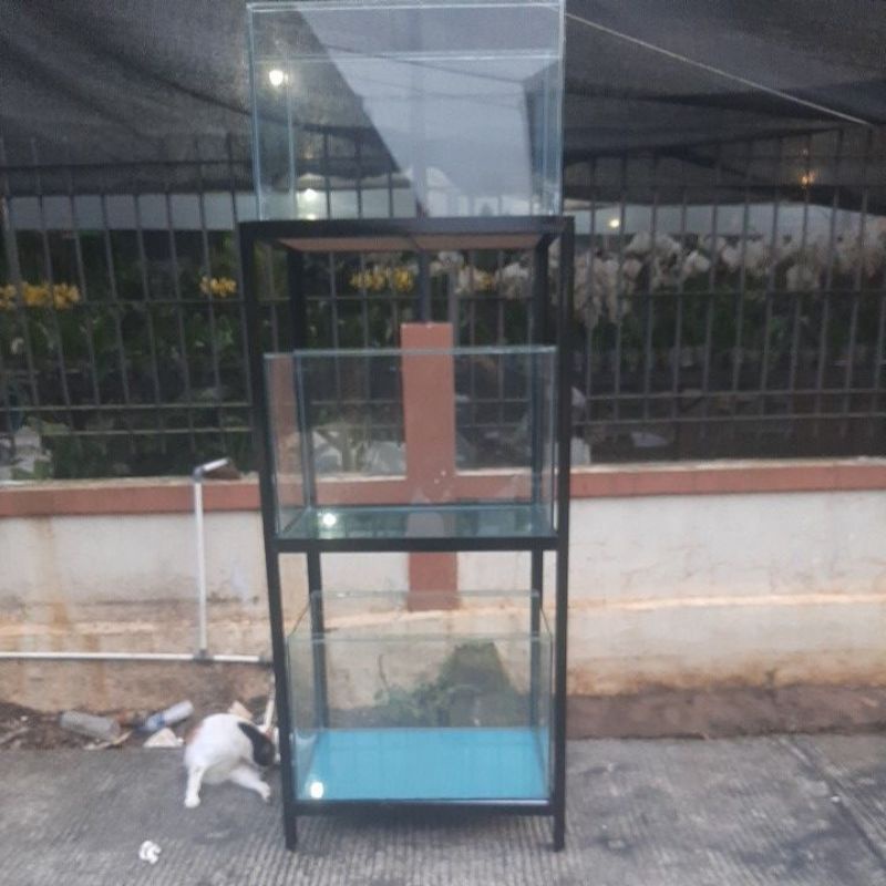 Rak siku 3 susun 60x40 + 3 Aquarium 60x40x40