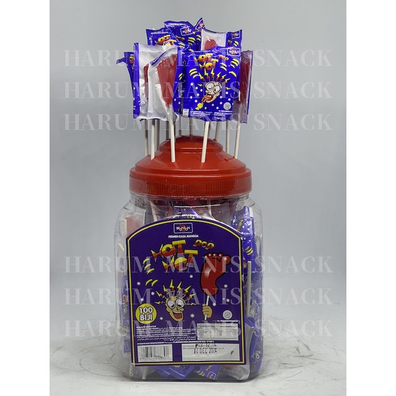 

8.8 Permen Loli Lollipop Hot Hot Pop dan Pendekar Biru Toples isi 100 x 5gr