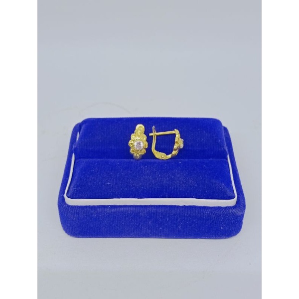 anting jepit perak 925 asli lapis emas model jepit mp 1ukir /anting jepit asli silver 925/ perhiasan anting wanita terbaru S925