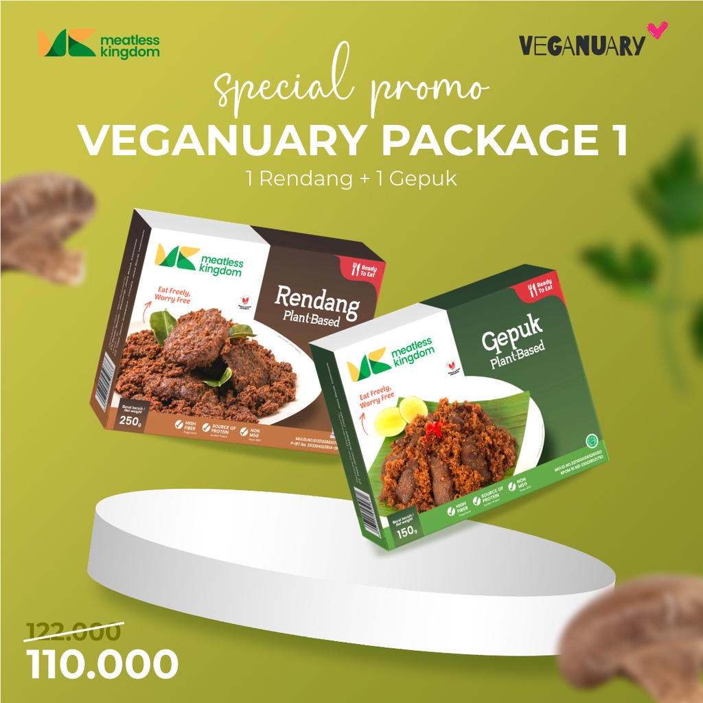 Jual Bundling Rendang Vegan + Gepuk RTE Plant Based Veganuary