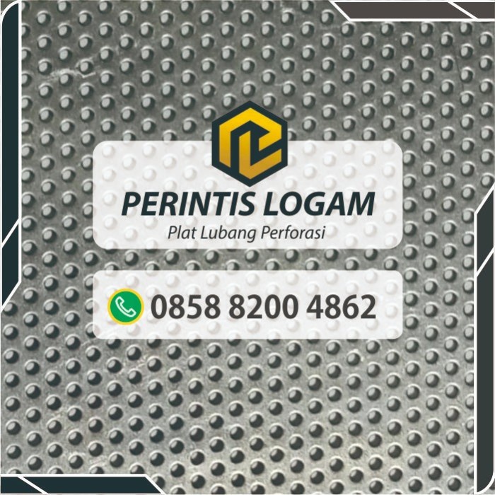 PLAT LUBANG STAINLESS 304 TEBAL 1 MM LUBANG 3-12 MM 1.2X2.4 METER