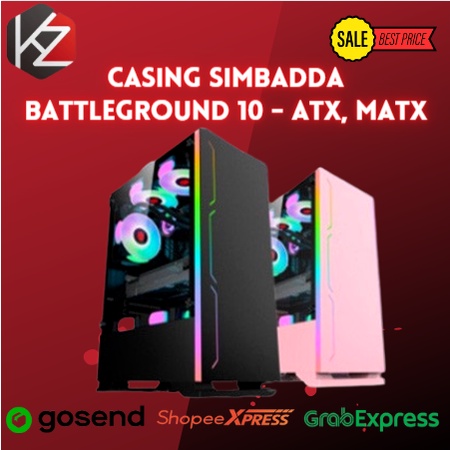 Casing Simbadda BattleGround 10 - ATX, mATX Tempered Glass Gaming Case