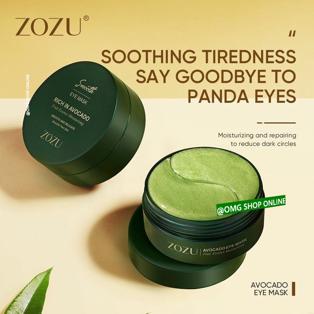 [NEW] Isi 60 Lembar Termurah !!! Masker Mata Collagen Zozu Avocado Smooth / Masker Mata Panda Kantung Masker Mata Untuk Tidur / Eye Mask Gold Collagen Untuk Leher Pipi Masker Wajah Glowing dan Putih Eye Serum Masker Organik Anti Kerut Aging Pelembab Wajah