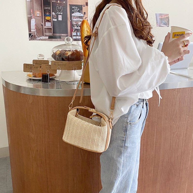 Tas Selempang Wanita Tas Jinjing Cewek Straw Bag