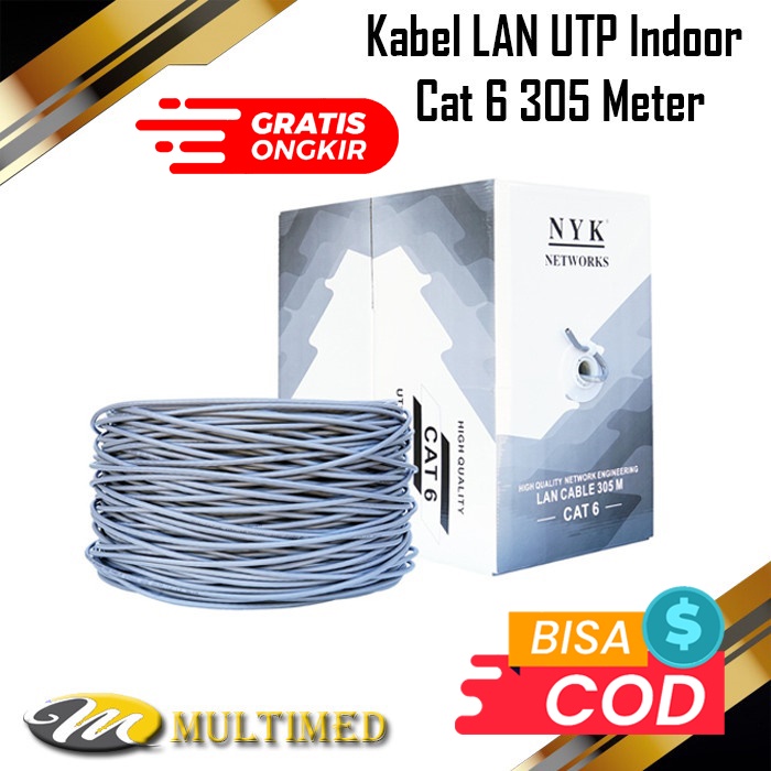 Kabel LAN Internet UTP / FTP CAT6 / CAT 6 UTP / FTP 1 Roll 305 meter