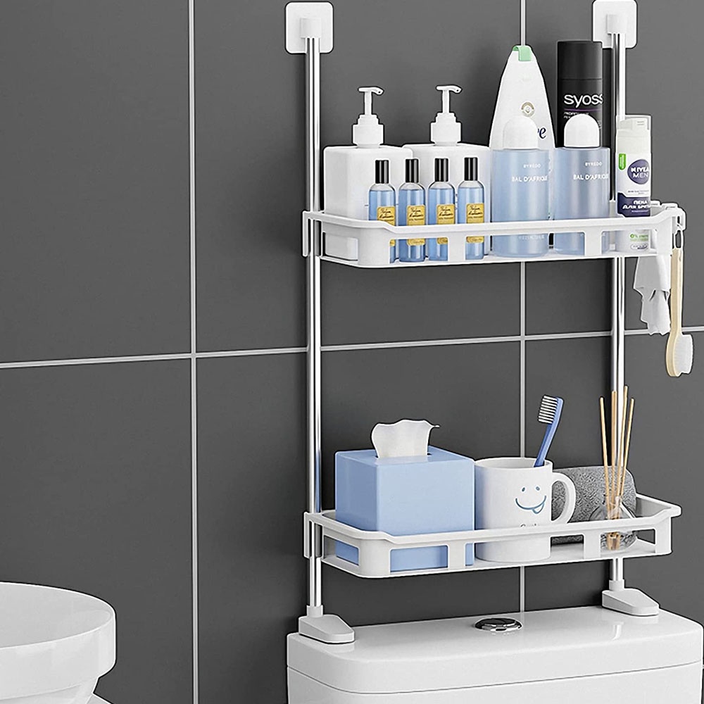 3 Layers Toilet Multifunctional Rack Rak Toilet Kamar Mandi 3 Susun R399 - Rak Organizer  Kloset Toilet Tempat Sabun Shampo Tissue Serbaguna Kop Tempel Tanpa Paku