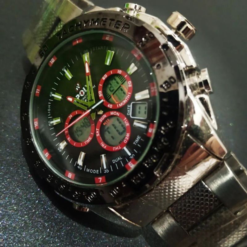 jam tangan pria krepyak rantai dual time