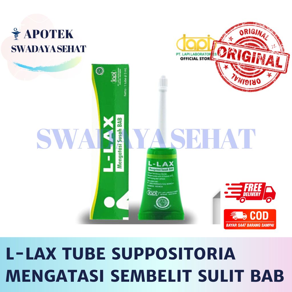 L-LAX TUBE SUPPOSITORIA - Untuk Sulit BAB Sembelit Keras Susah BAB Suppo L Lax