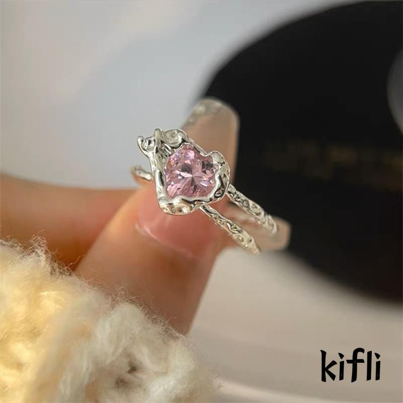 [KD] Cincin Jari Telunjuk Retro Ring Niche Desain Terbuka Dapat Disesuaikan Temperamen Mewah