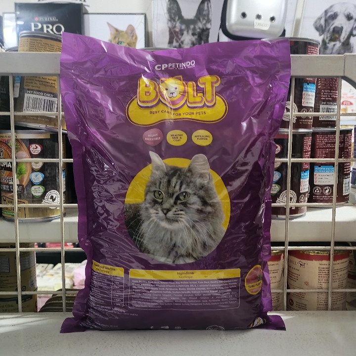 EXPEDISI ( 10 PCS ) Makanan Kucing Bolt Ikan Tuna Flavour Kemasan 1KG