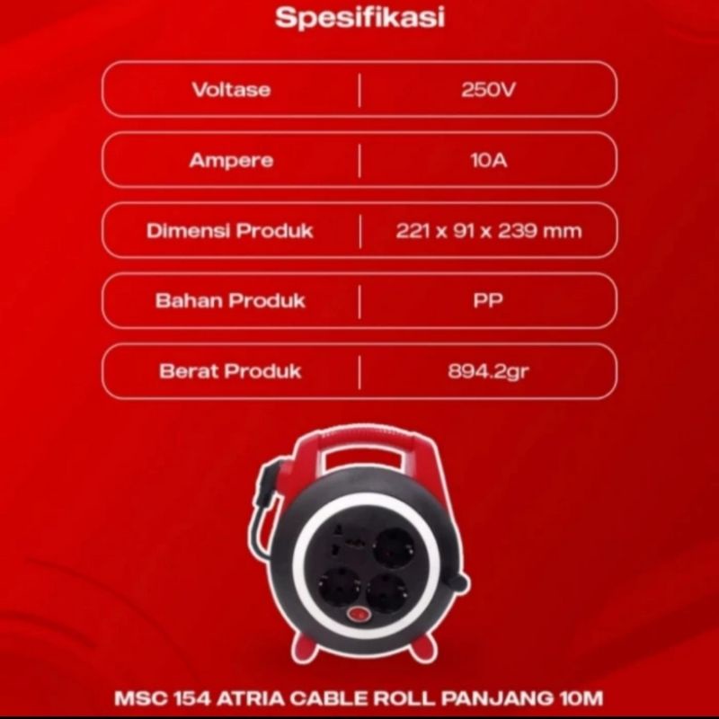 Kabel Box MITSUI MSC-154 10 Meter + Saklar (Standar SNI)