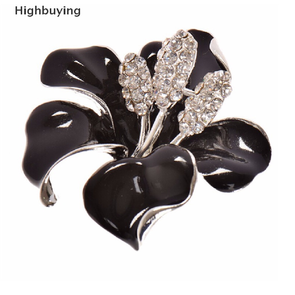 Hbid Fashion Wanita Pesona Enamel Bros Berlian Imitasi Kristal Lily Bunga Bros Pin Glory