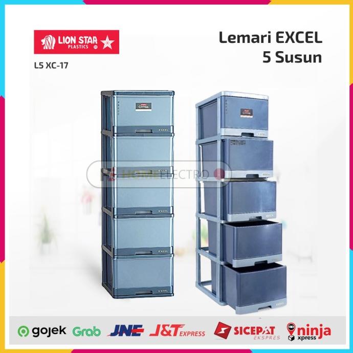 LEMARI Container Laci PLASTIK EXCEL 5 SUSUN LION STAR L5 XC-17