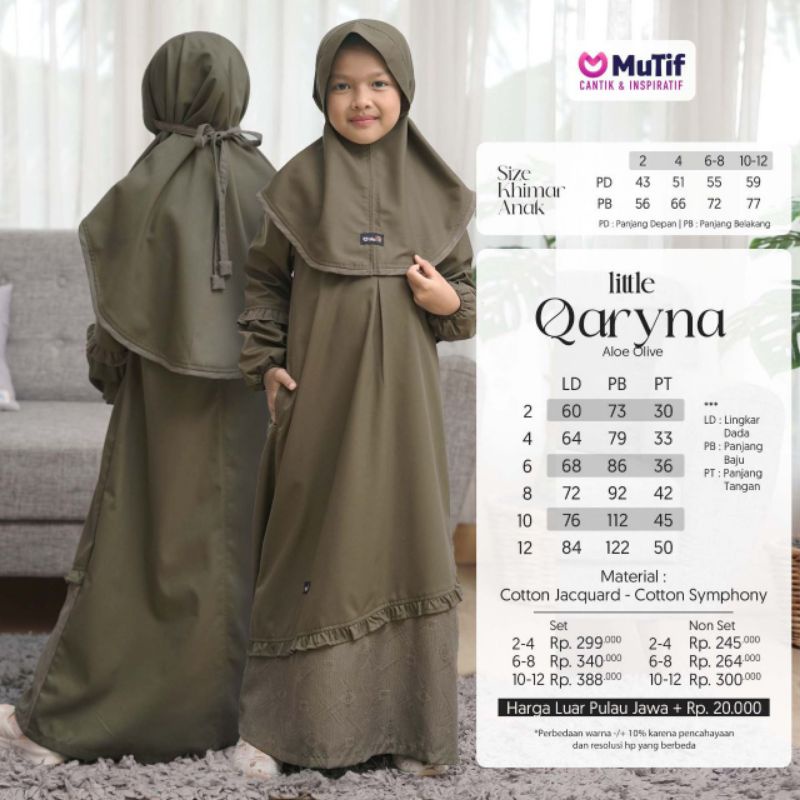 SARIMBIT MUTIF 2023 SARIMBIT QARYNA ALOE OLIVE GAMIS QARYNA KOKO ABQARY KARINA